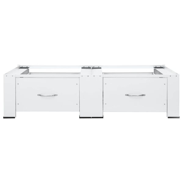 vidaXL قاعدة مزدوجة لآلة الغسيل والتجفيف مع أدراج أبيض