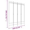 vidaXL مقسم غرفة 4-ألواح بني 160×200 سم قماش