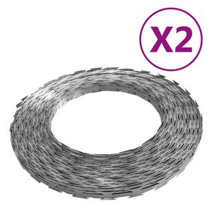 vidaXL أسلاك شائكة BTO-22 2 ق فولاذ 100 متر