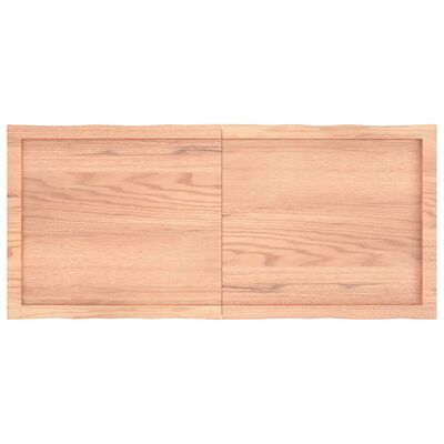 vidaXL سطح طاولة لون بني فاتح 120*50*(2-4) سم خشب صلب معالج وحواف خام