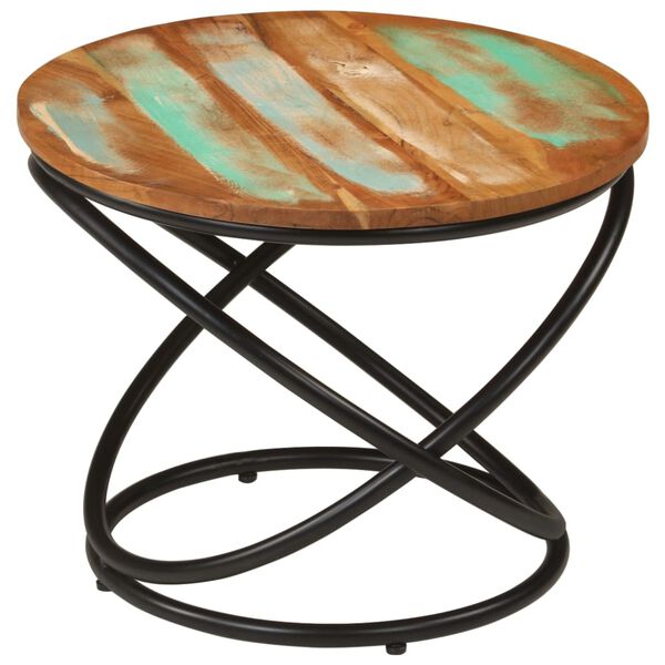 vidaXL طاولة قهوة 50×40 سم خشب مستصلح صلب وفولاذ