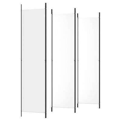 vidaXL مقسم غرفة 6-ألواح أبيض 300×220 سم قماش