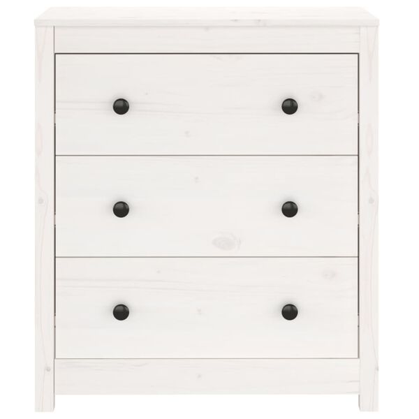 vidaXL خزانة جانبية لون أبيض 80x35x70 سم خشب صنوبر صلب