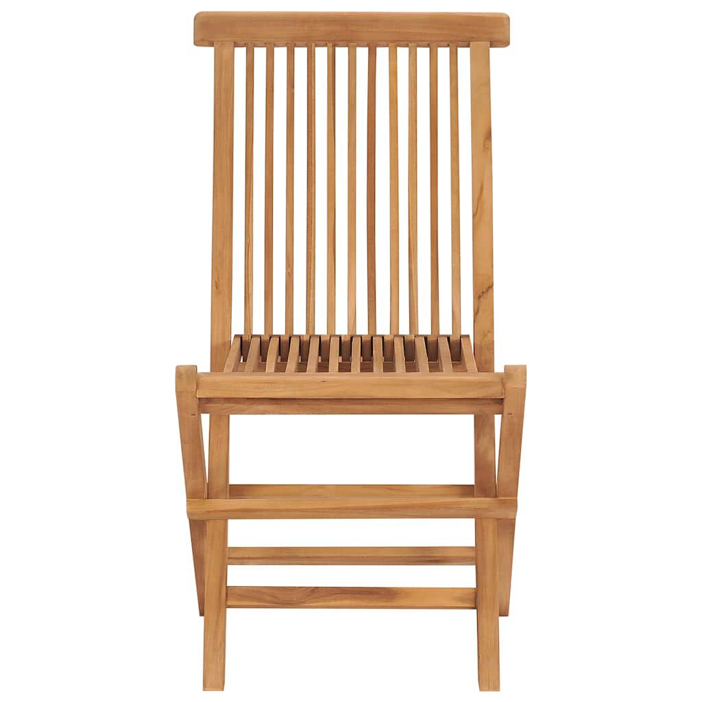 vidaXL كرسي حديقة قابل للطي 2 ق خشب ساج صلب
