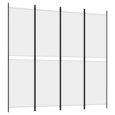 vidaXL مقسم غرفة 4-ألواح أبيض 200×200 سم قماش