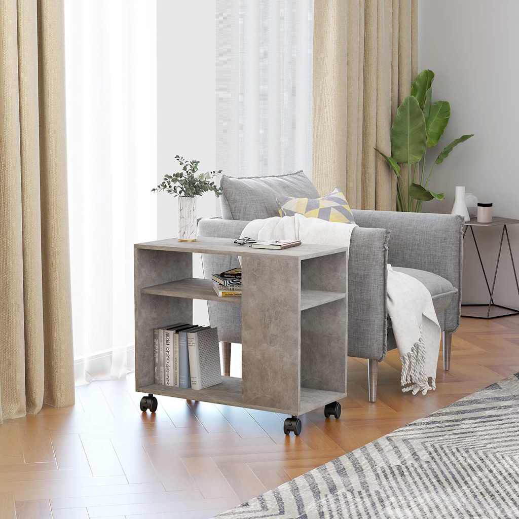 vidaXL طاولة جانبية رمادي أسمنتي 70×35×55 سم خشب صناعي