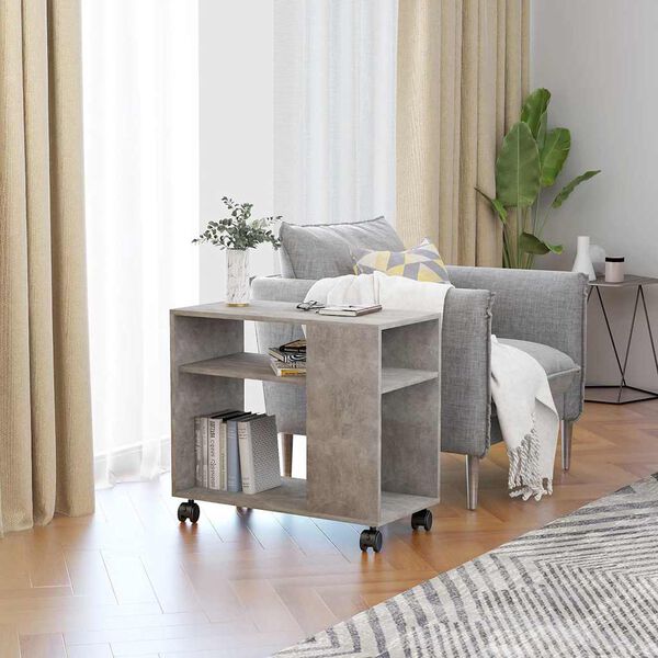 vidaXL طاولة جانبية رمادي أسمنتي 70×35×55 سم خشب صناعي