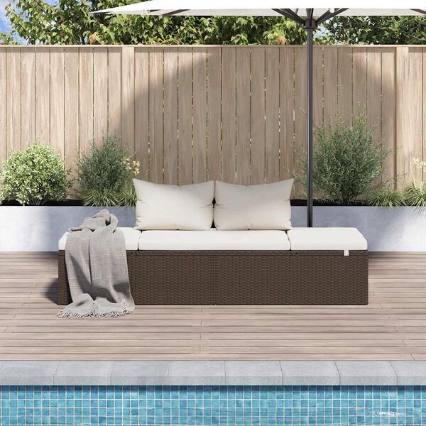 vidaXL سرير حديقة بني 195×60 سم بولي روطان