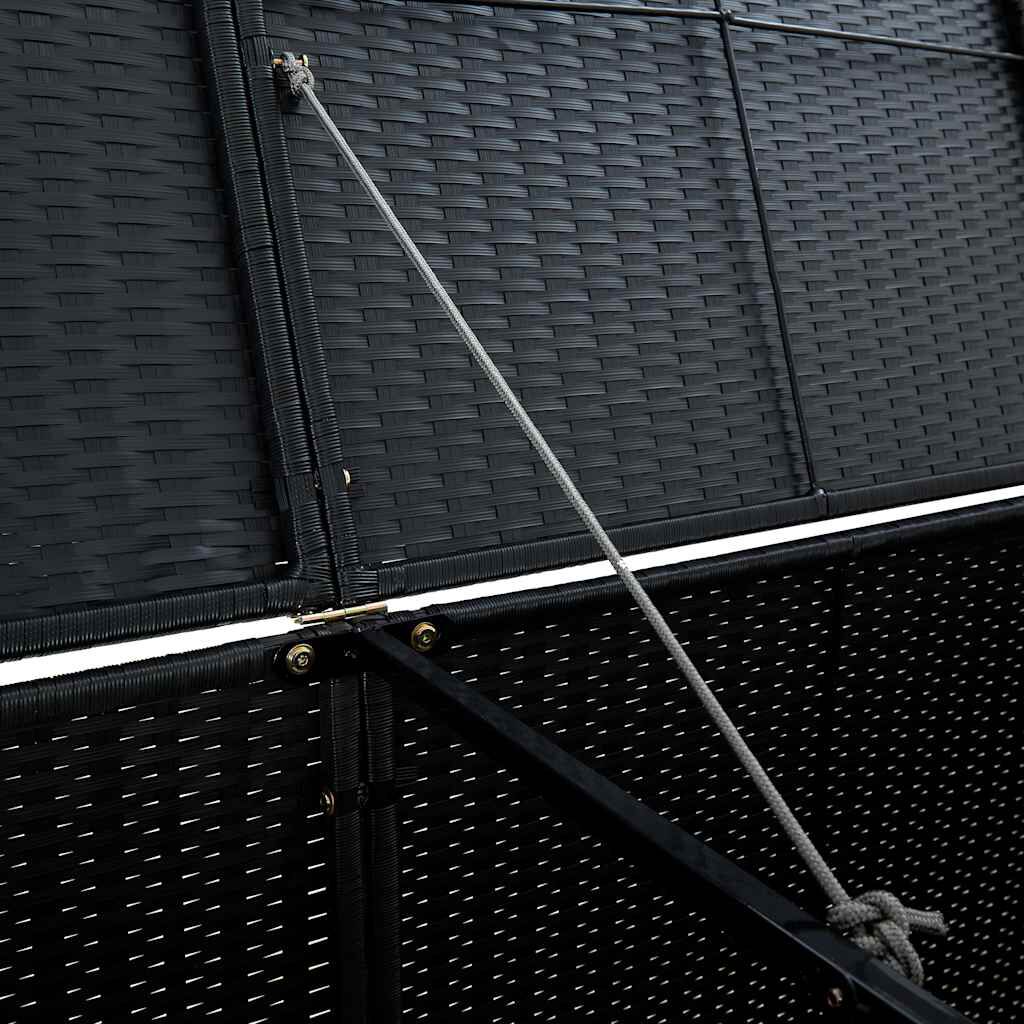 vidaXL كشك سلال القمامة مزدوج بولي روطان 148×80×111 سم