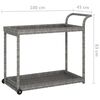 vidaXL عربة بار مع درج أسود 100×45×83 سم بولي روطان