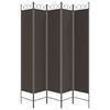 vidaXL مقسم غرفة 5-ألواح بني 200×220 سم قماش