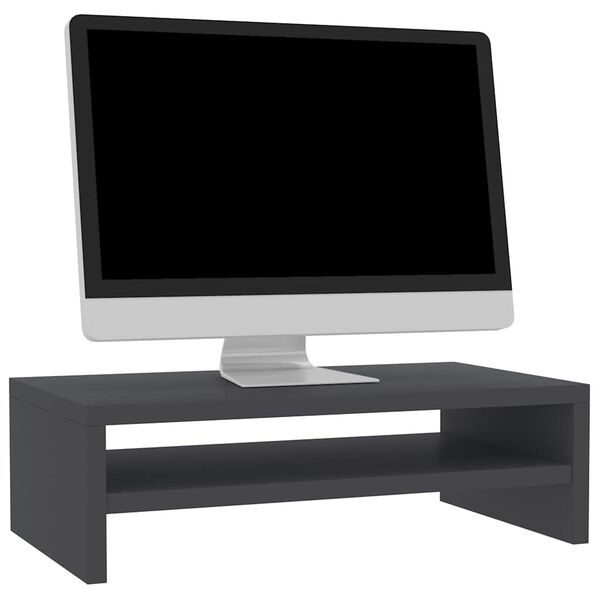 vidaXL حامل شاشة رمادي 42×24×13 سم خشب مضغوط