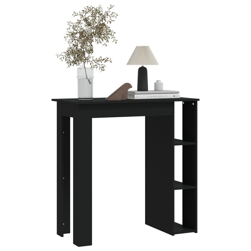 vidaXL طاولة بار ورف 103,5x50x102 سم خشب صناعي أسود
