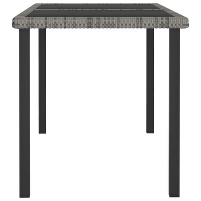 vidaXL طاولة سفرة حديقة رمادي 140×70×73 سم بولي روطان