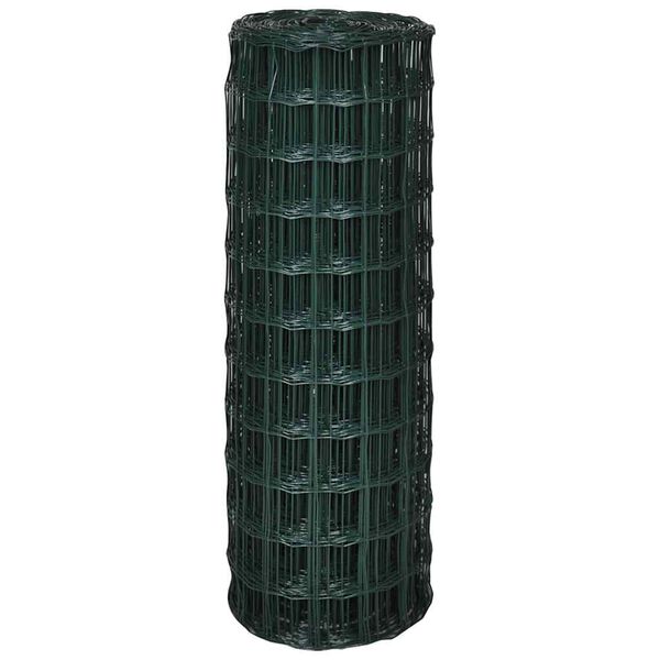 vidaXL سياج يورو فولاذ 1,0x10 متر أخضر