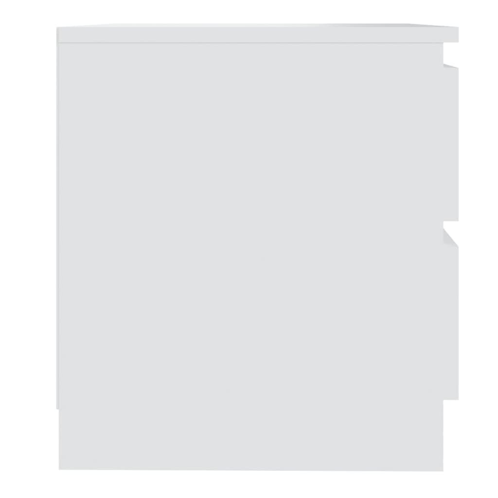 vidaXL خزانات سرير 2 ق أبيض 50×39×43.5 سم خشب صناعي