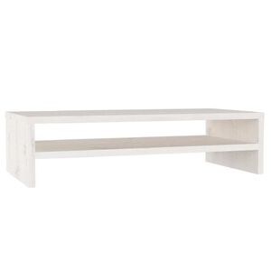 vidaXL حامل شاشة لون أبيض 13x24x50 سم خشب صنوبر صلب