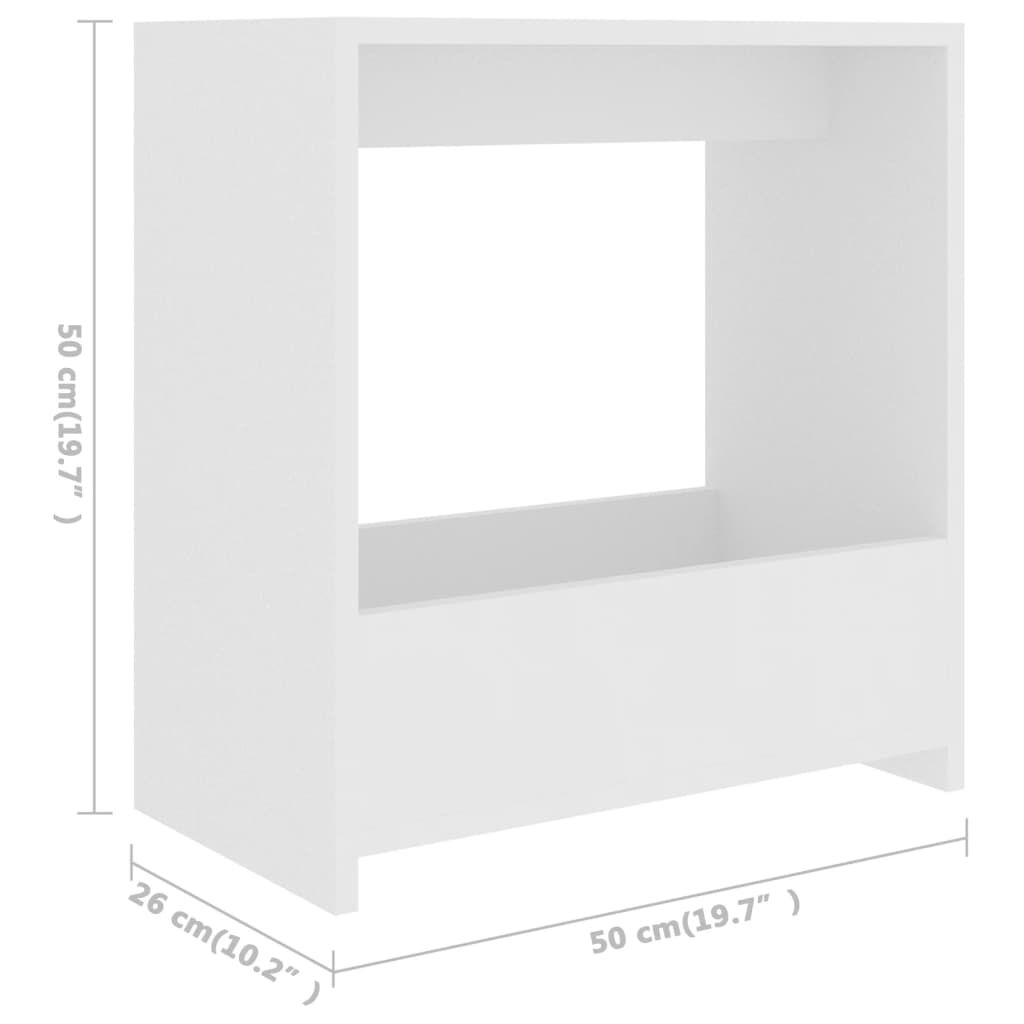 vidaXL طاولة جانبية أبيض 50×26×50 سم خشب صناعي