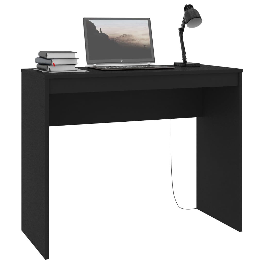 vidaXL مكتب لون أسود 90×40×72 سم خشب صناعي