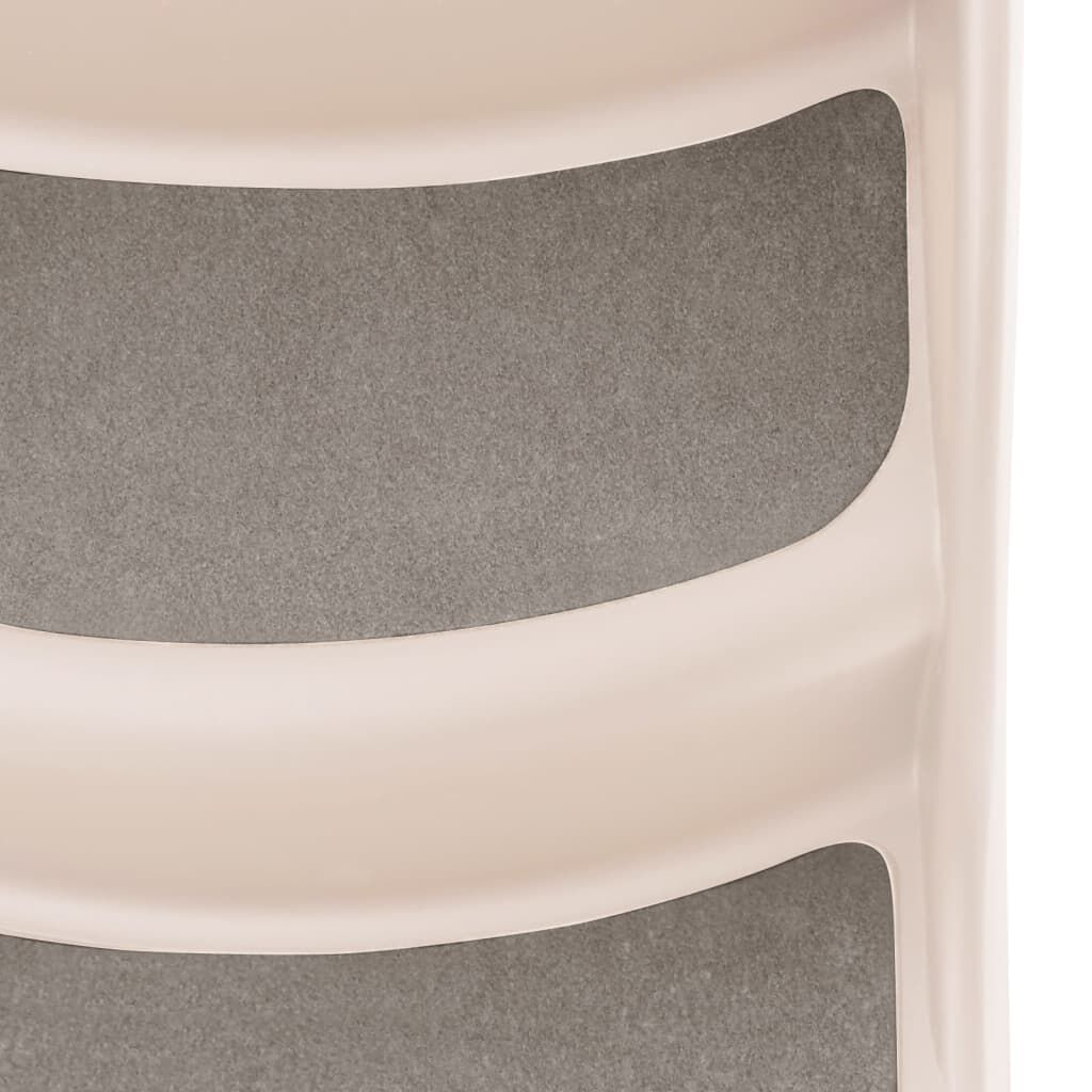 vidaXL سلم كلاب قابل للطي 3 درجات كريمي 50×38×38 سم بلاستيك
