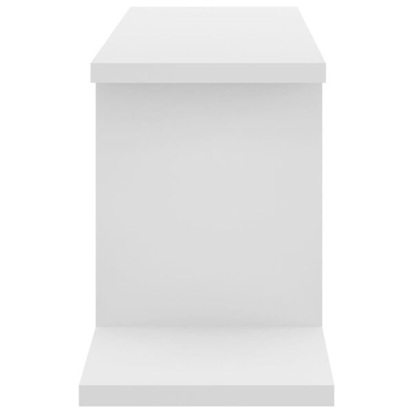 vidaXL رف تلفزيون جداري أبيض 125×18×23 سم خشب صناعي