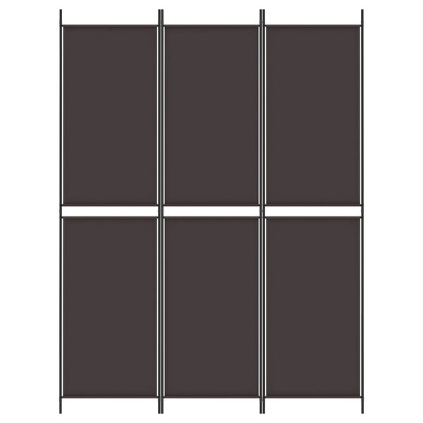vidaXL مقسم غرفة 3-ألواح بني 150×200 سم قماش