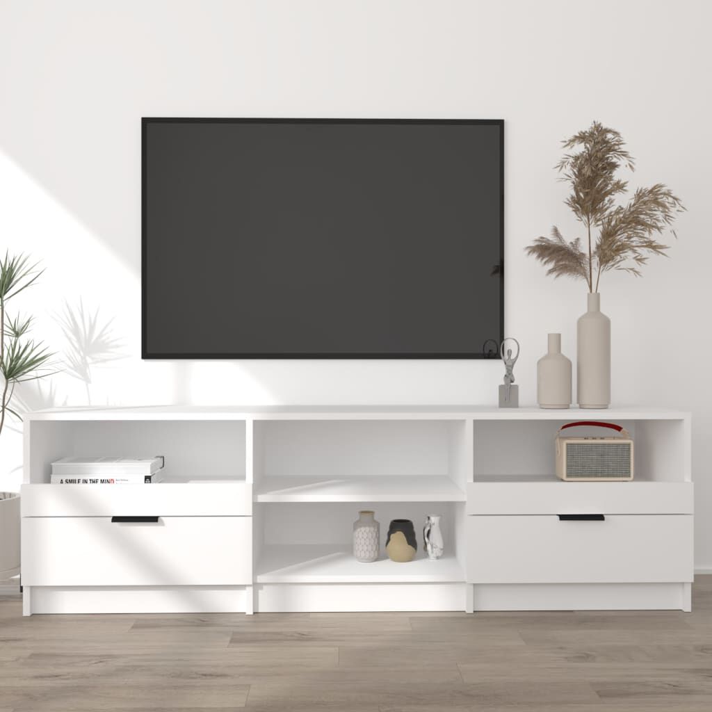 vidaXL خزانة تلفزيون أبيض 150×33.5×45 سم خشب صناعي