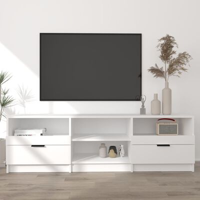 vidaXL خزانة تلفزيون أبيض 150×33.5×45 سم خشب صناعي