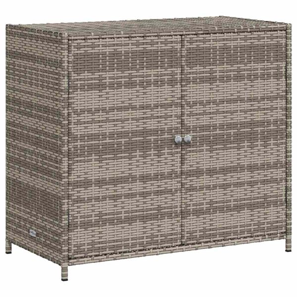 vidaXL خزانة تخزين حديقة لون رمادي 76x45x83 سم بولي روطان