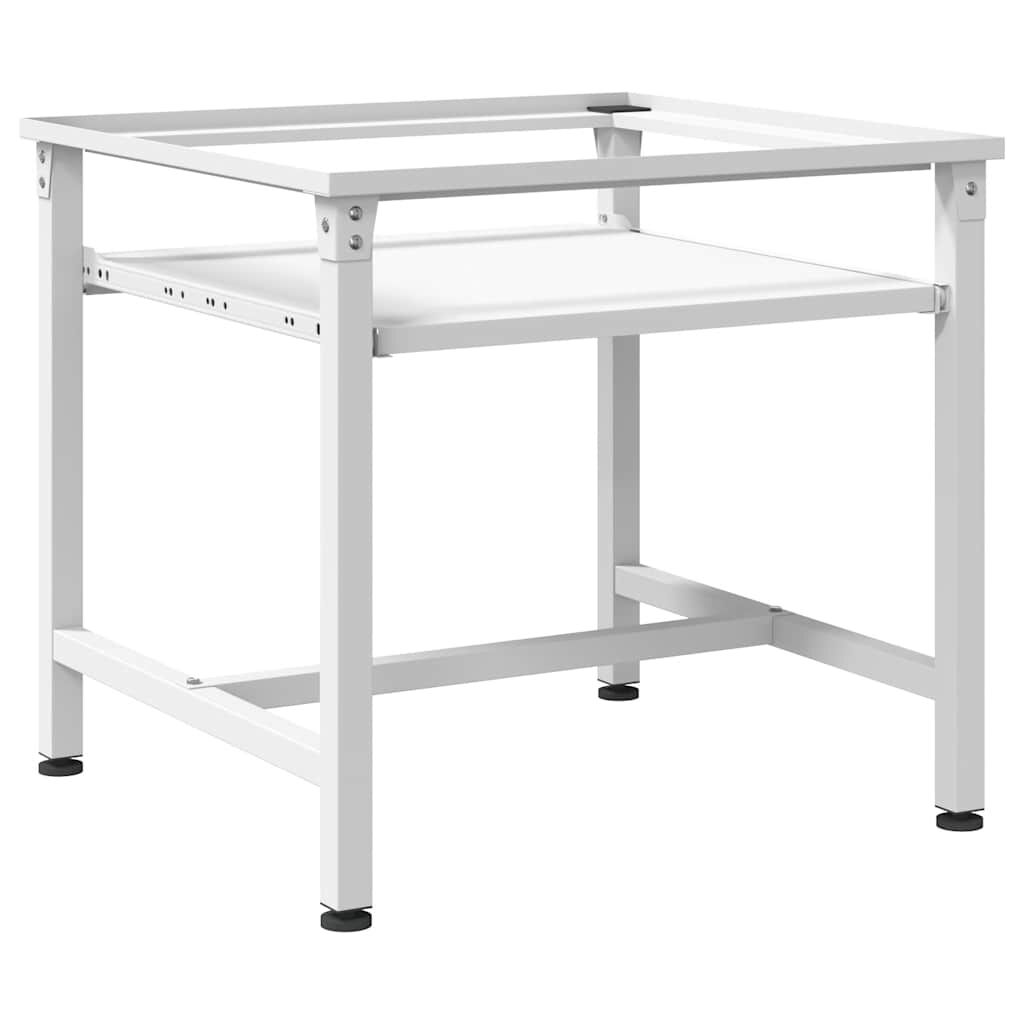 vidaXL قاعدة غسالة مع رف سحب أبيض