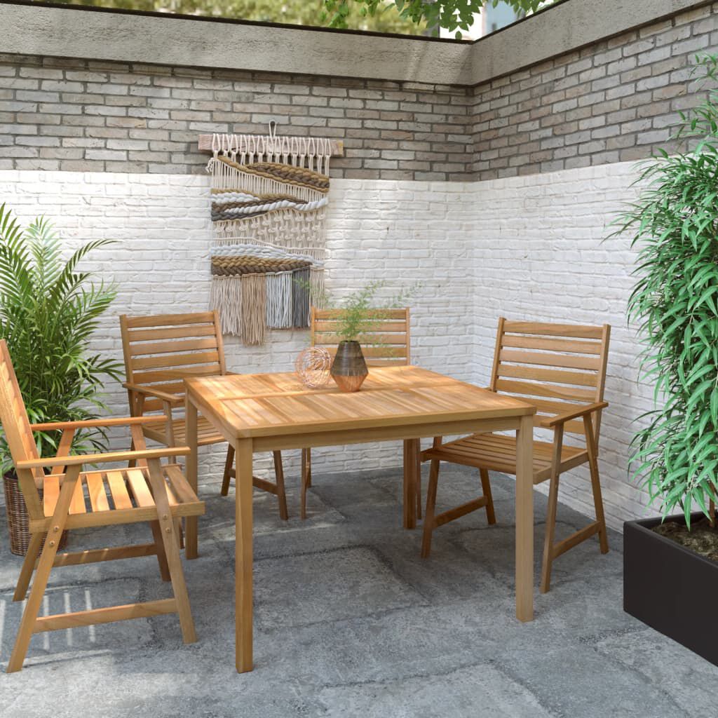 vidaXL طاولة سفرة حديقة 110×110×77 سم خشب ساج صلب