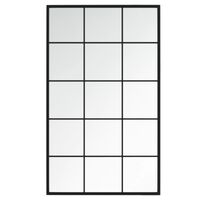 vidaXL مرآة حائط لون أسود 60x100 سم معدن