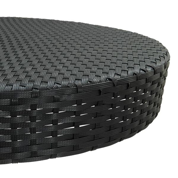 vidaXL طاولة حديقة أسود 75.5×106 سم بولي روطان