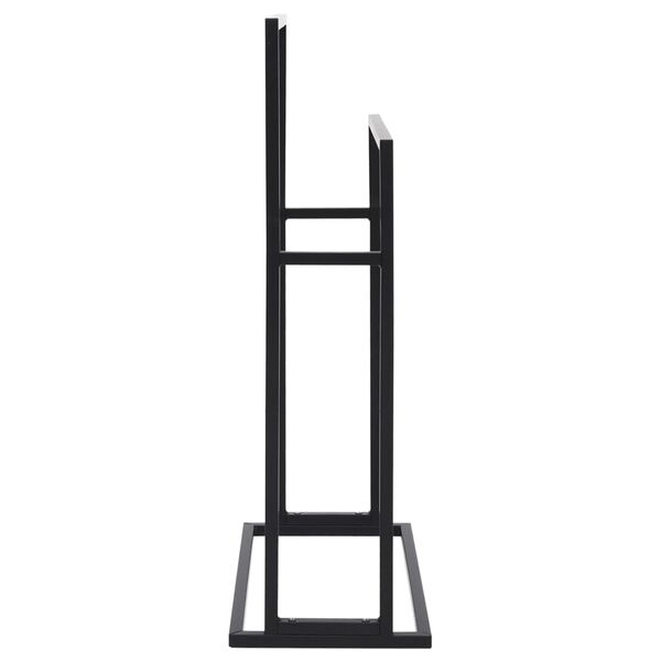 vidaXL حامل مناشف قائم بذاته لون أسود 78,5x24x48 سم حديد