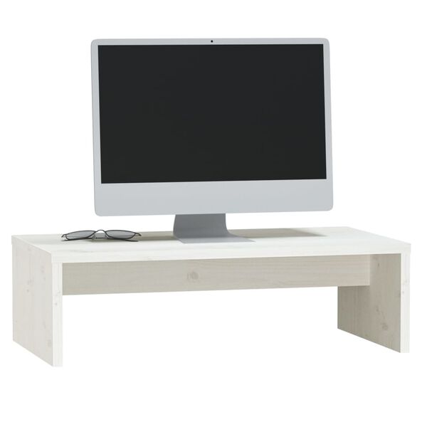 vidaXL حامل شاشة لون أبيض 15x27x50 سم خشب صنوبر صلب