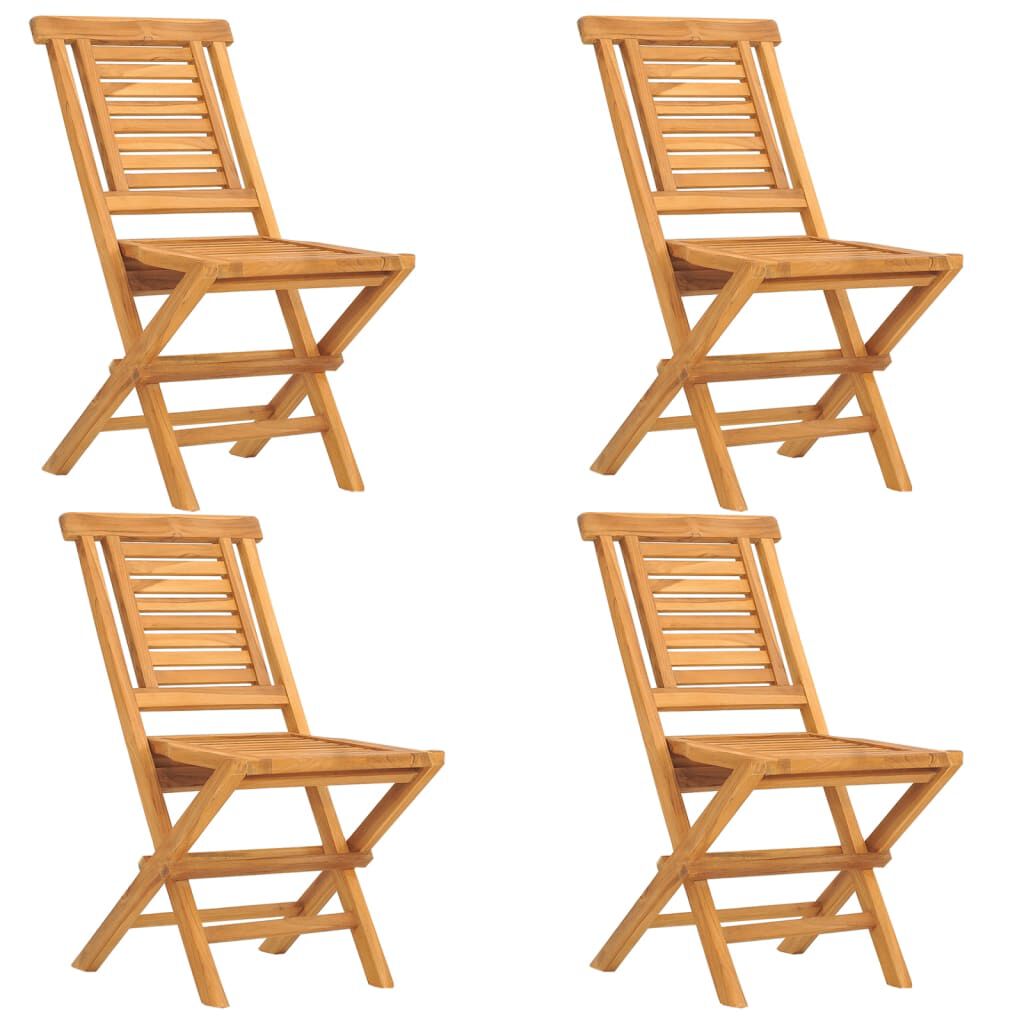 vidaXL كراسي حديقة قابلة للطي 4 ق 47x63x90 سم خشب ساج صلب