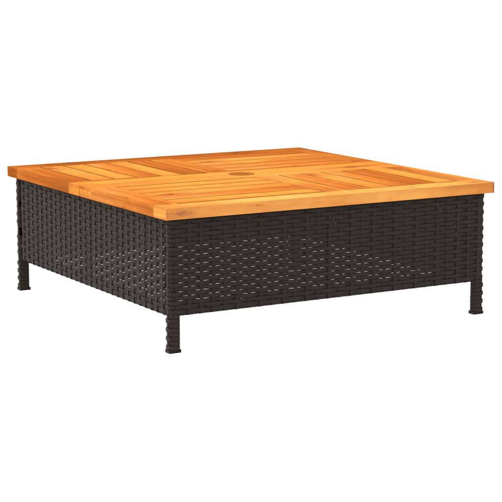 vidaXL غطاء قاعدة مظلة لون أسود 25x70x70 سم بولي روطان وأكاسيا