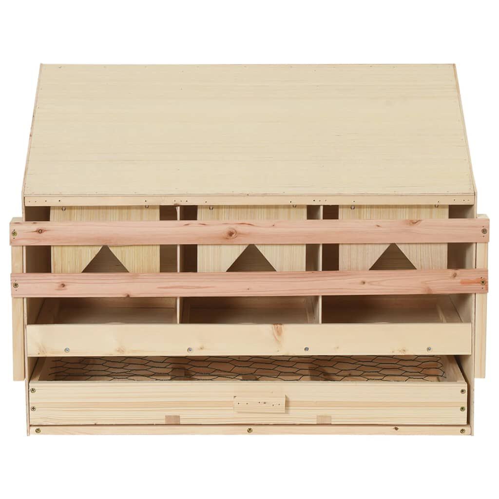 vidaXL عش دجاج 3 حجرات 54x33x72 سم خشب صنوبر صلب