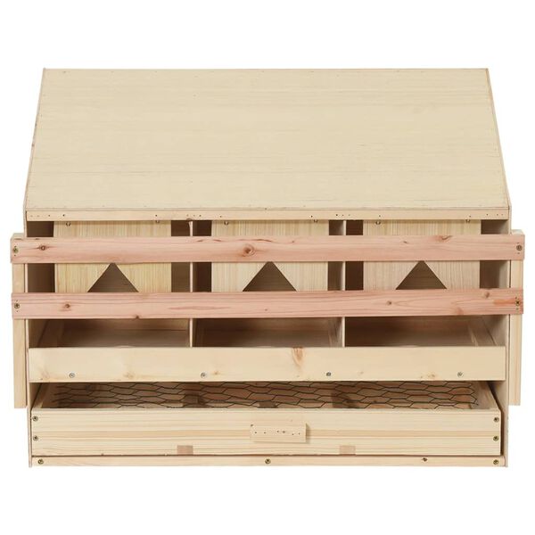 vidaXL عش دجاج 3 حجرات 54x33x72 سم خشب صنوبر صلب