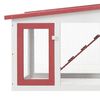 vidaXL قفص أرانب خارجي كبير أحمر وأبيض 204×45×85 سم خشب