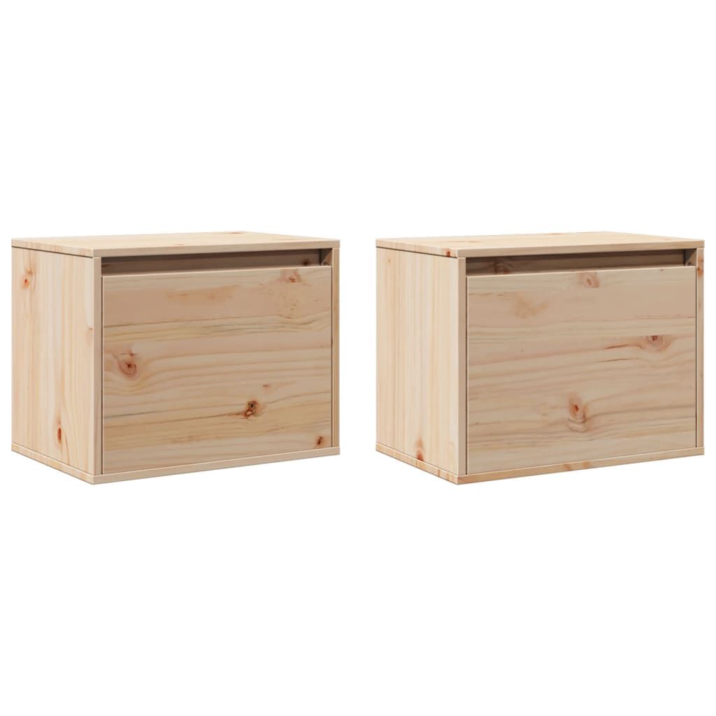 vidaXL خزانات حائط 2ق 35x30x45 سم خشب صنوبر صلب