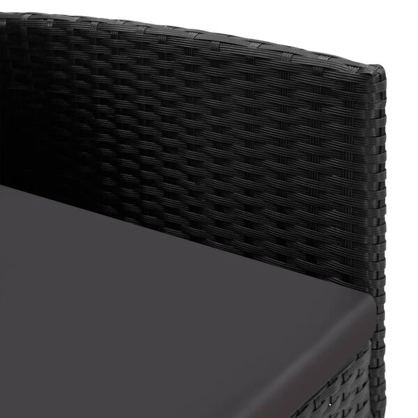 vidaXL كراسي حديقة مع وسائد لون أسود 4 قطع لون أسود بولي روطان