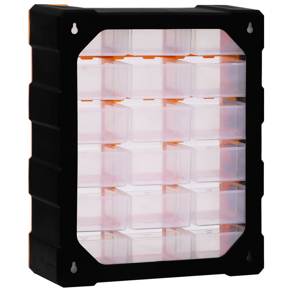 vidaXL منظم متعدد الأدراج مع 18 درج متوسط 38×16×47 سم