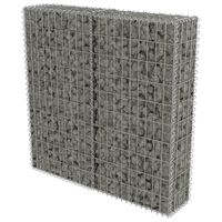 vidaXL جدار جابيون مع أغطية فولاذ مجلفن 100x20x100 سم