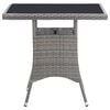 vidaXL طاولة حديقة لون رمادي 80&times;80&times;74 سم بولي روطان