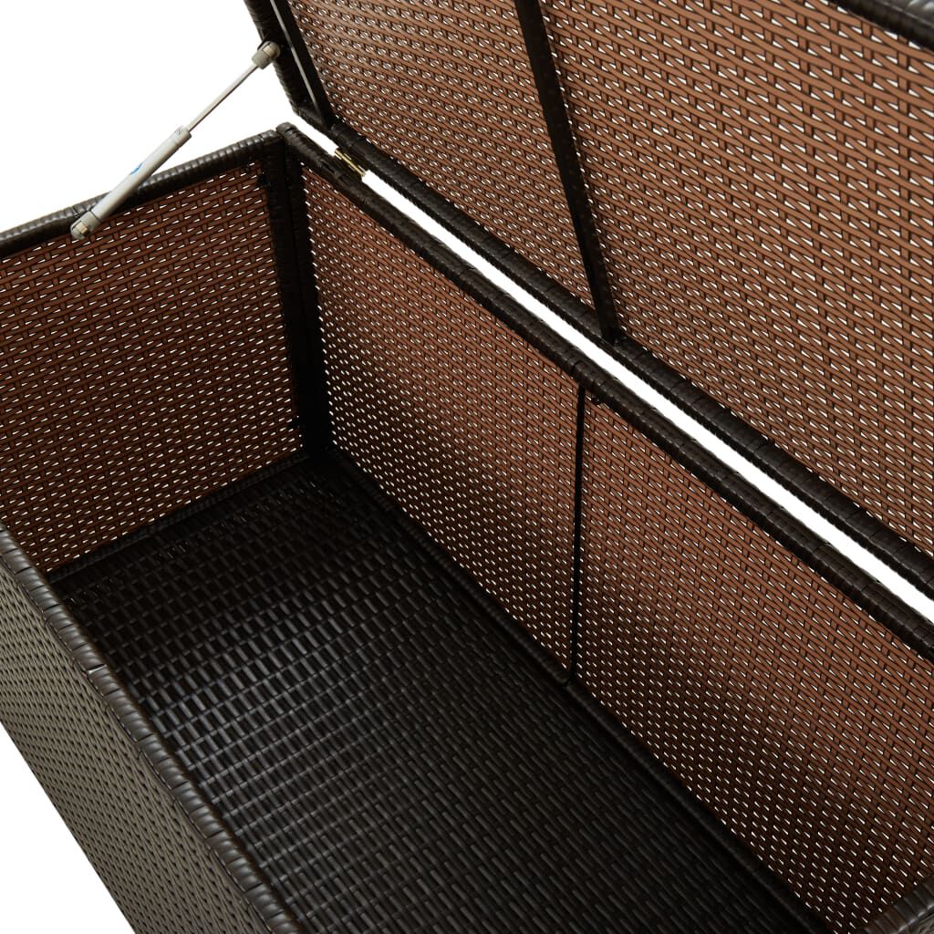 vidaXL صندوق تخزين للحديقة بولي روطان 100×50×50 سم بني