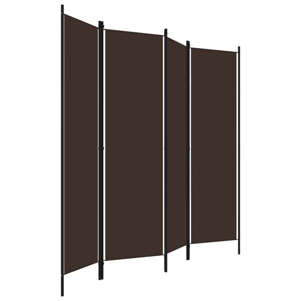 vidaXL مقسم غرفة ذو 4 ألواح بني 200×180 سم