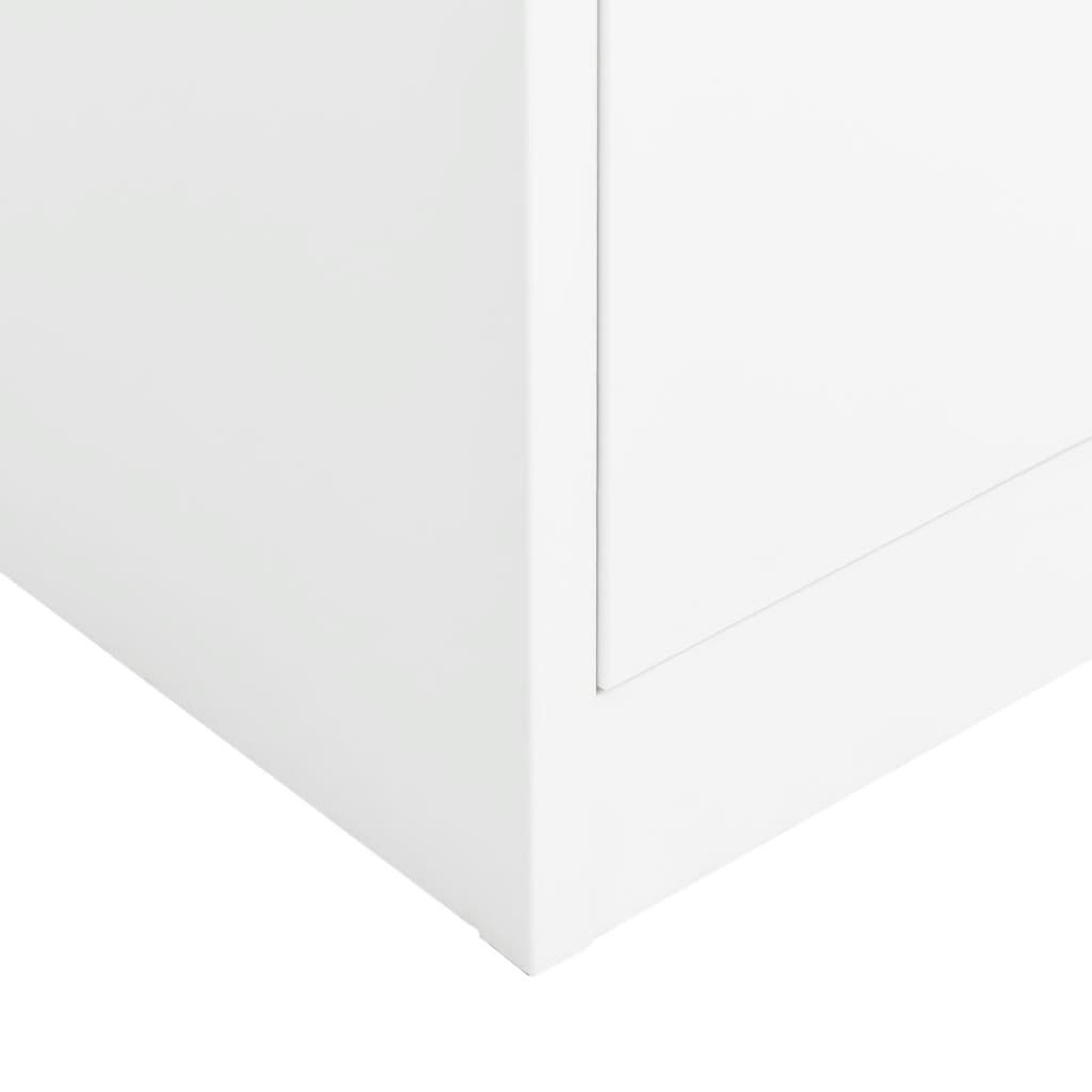 vidaXL خزانة قفل أبيض 90×40×180 سم فولاذ