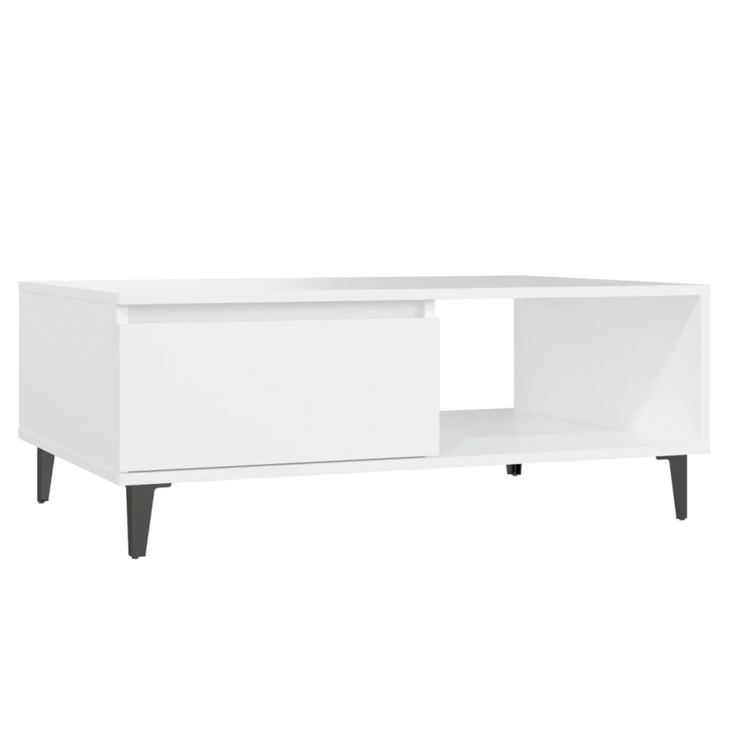 vidaXL طاولة قهوة أبيض 90×60×35 سم خشب صناعي