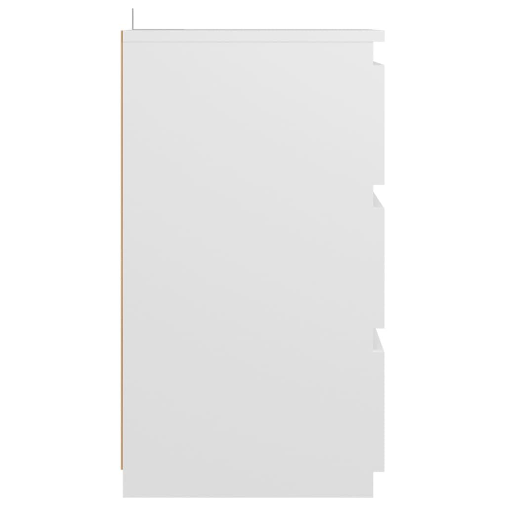 vidaXL خزانات سرير 2ق لون أبيض 40×35×62,5 سم خشب صناعي